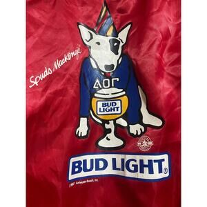 Vintage 80s Spuds Mackenzie Bud Light Satin Double Sided Bomber Jacket Adult XL